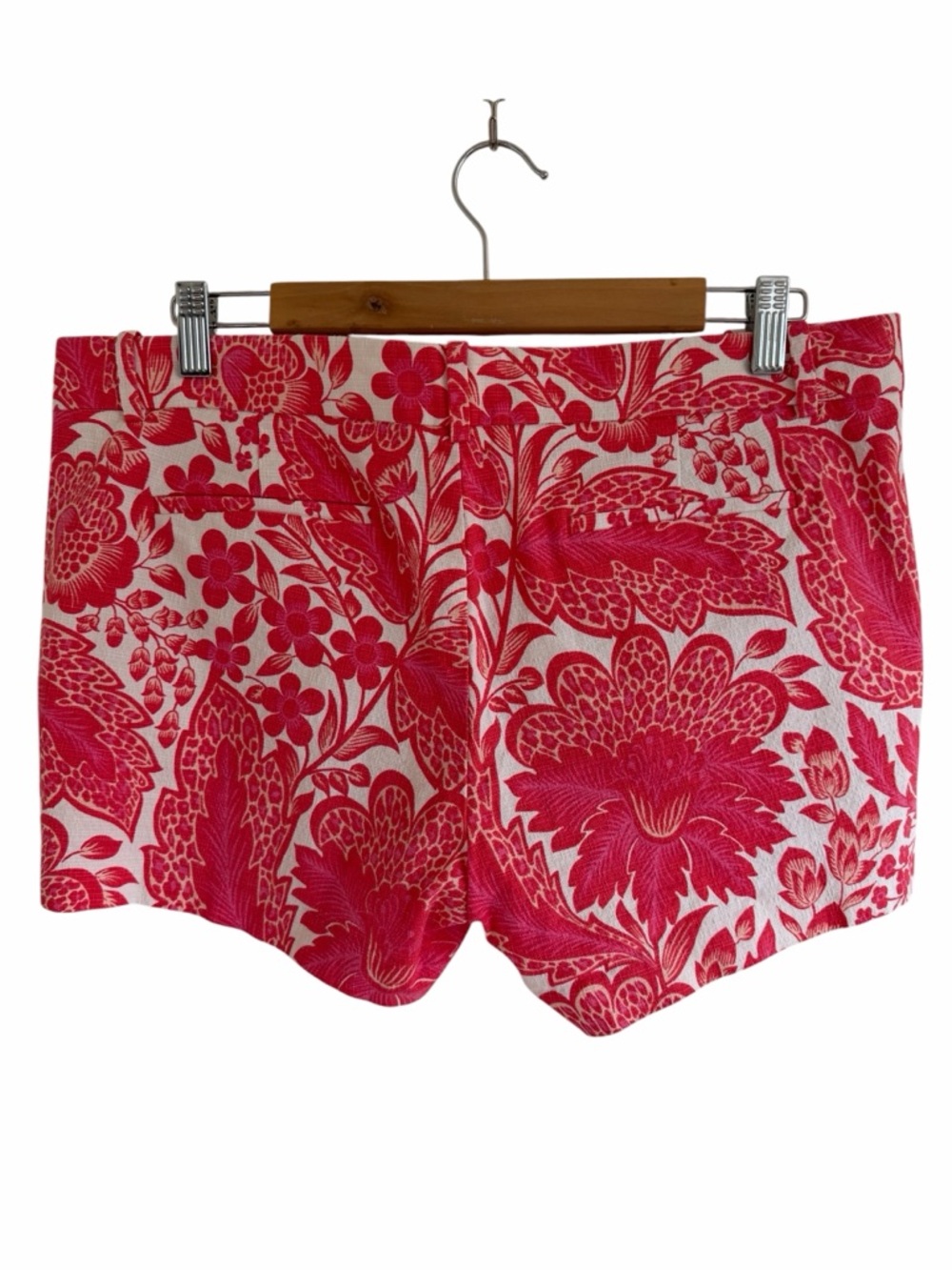 J.Crew Floral Print Shorts Size 12 Low Rise Red White Summer Cotton - Picture 6 of 7